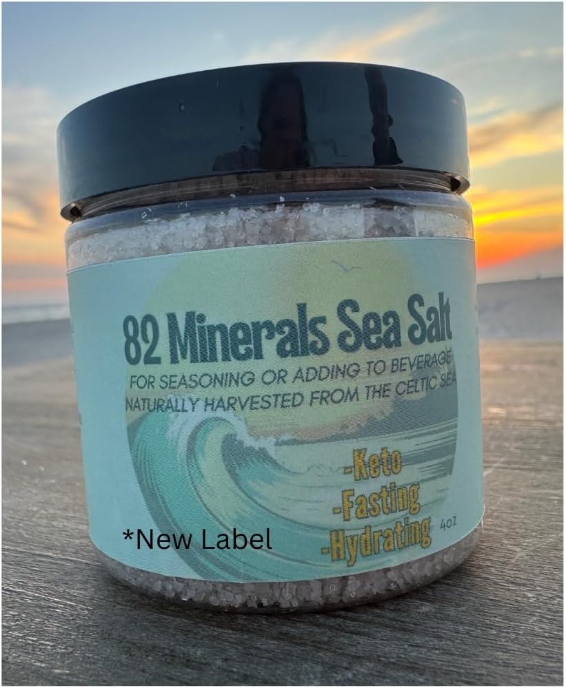 82 Minerals French Grey Sea Salt | Premium Hand-Harvested Sel Gris | 4oz Coarse Mineral & Electrolyte Finishing Salt