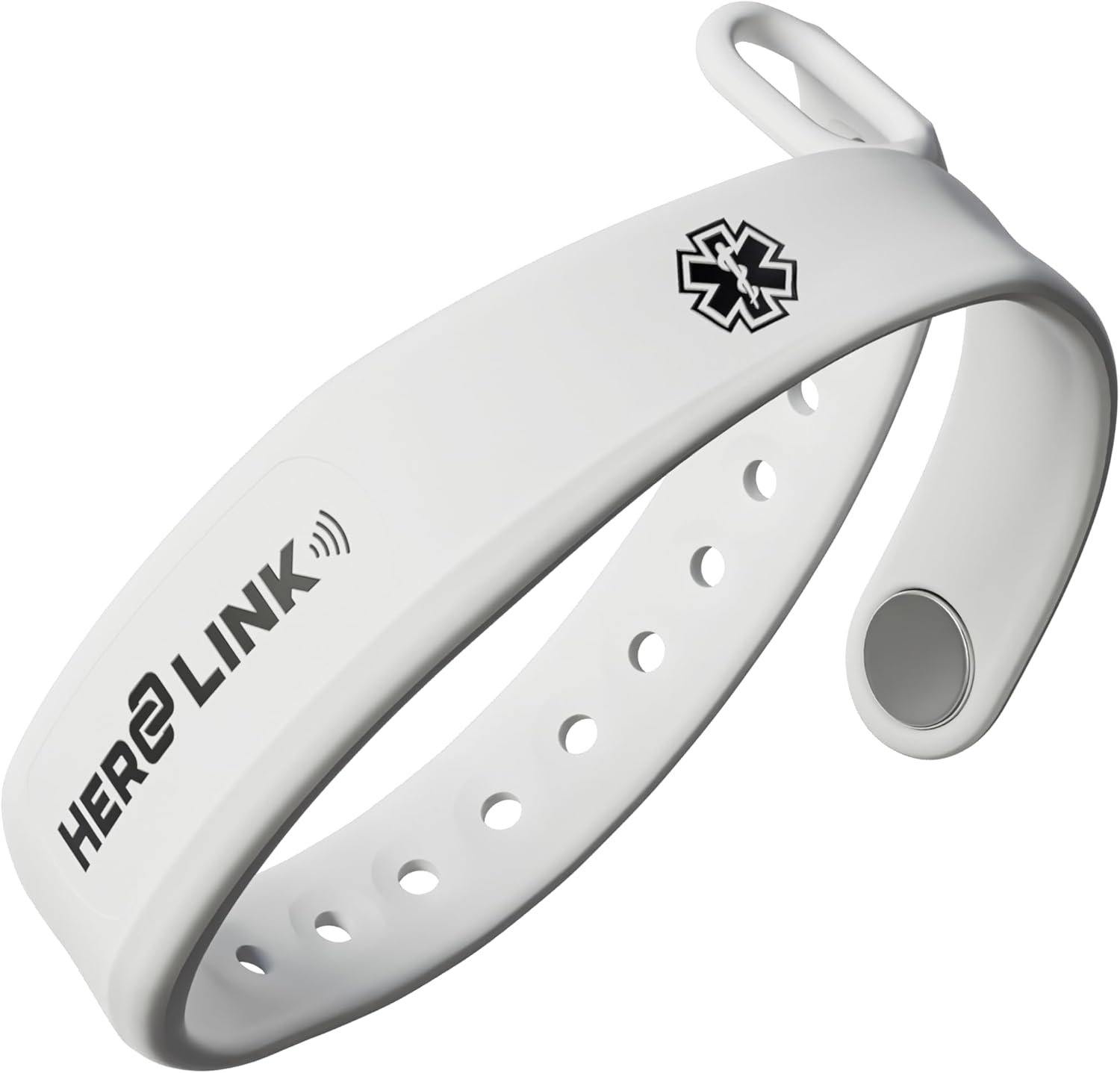 Hero Link® Medical ID Bracelet & Wellness Wristband – Adjustable Silicone, Waterproof, Heat-Resistant, Smart Band with NFC Tag for Instant Emergency Info Access