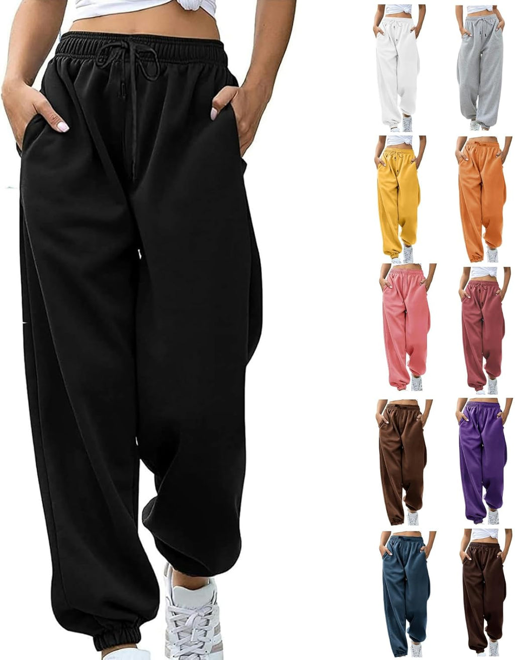 Sweatpants Women Baggy Wide Leg High Waisted Sweatpants Joggers Sport Active Workout Jogger Pants with Pockets