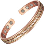 Copper Magnetic Bracelet for Women - Detox Jewelry with 3500 Gauss Magnet, Adjustable Cuff Bangle (Type-V)