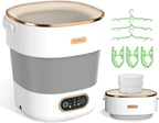 Portable Washing Machine, Folding 16L Mini Washer and Spin-Dryer With Hanger, Large Capacity Small Compact Laundry Machine of Underwear, Baby Clothes, for Apartments, Dormitories, RV, Travel, (White)
