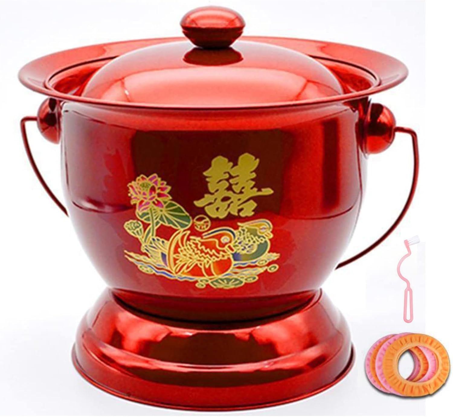 enamel bed pan, Bedpan,Stainless Steel Bedpans Chamber Pot,with Lid Adult Baby Potty,High Angle Pregnant Woman Camping Toilet，Large Capacity Portable Toilet for Camping，Bed Pans Females, Elderly -Men,