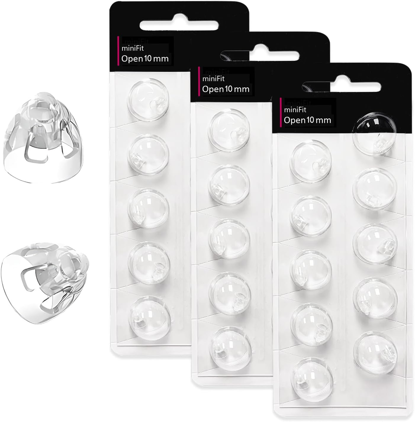 (Open Vent 10mm) Hearing Aid Domes for Oticon Minifit, Oticon Ear Caps Replacements Parts AccessoriesDomes for Oticon Hearing Aid Supplies Cleaning Kits(30 Pcs)
