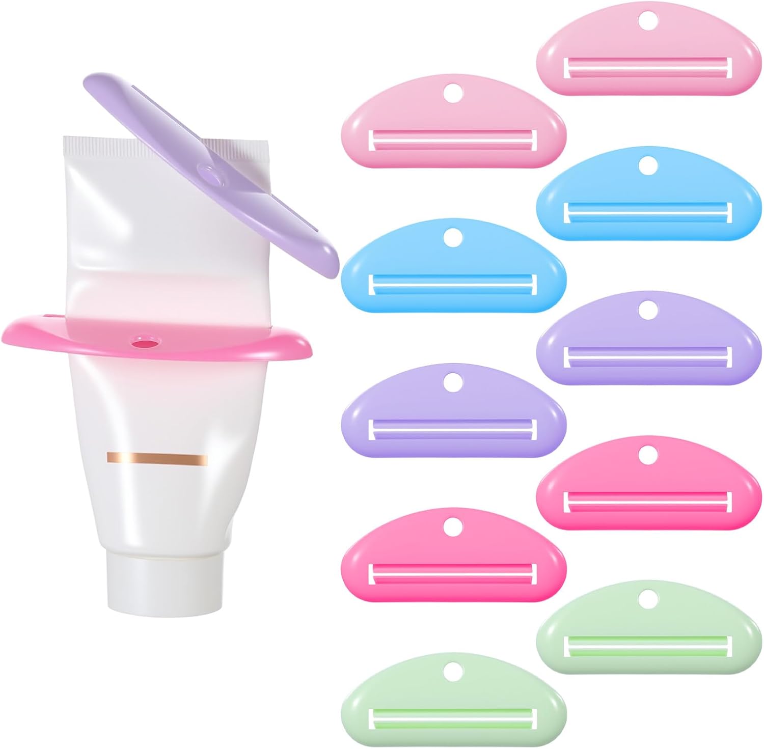 10 Pcs Toothpaste Tube Squeezer Tool,Tooth Paste Squeezer,Plastic Toothpaste Tube Roller Squeezers,for Saving Toothpastes Cleanser Creams,Assorted Colors