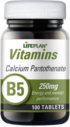 Lifeplan Calcium Pantothenate 250Mg 100 Tablets