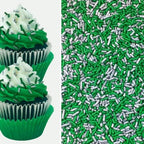Green and Silver Cake Pop Cookie Cupcake Cakes Semi-Sweet Edible Confetti Decorations Sprinkles Desert Jimmies Toppers