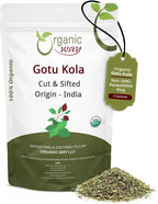 Organic Way Dried Gotu Kola Cut & Sifted (Centella asiatica) - Kosher & USDA Certified | Vegan, Non-GMO & Gluten Free | Tested for Heavy Metal and Purity | Resealable Bag | 100% Raw from India (2 Oz.)