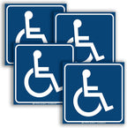 iSYFIX Handicap Signs Stickers Decal Symbol - 4 pack, 3x3 inch - Disable Wheelchair Sign, Disability Sticker, Premium Self-Adhesive Vinyl, Laminated, Indoor & Outdoor