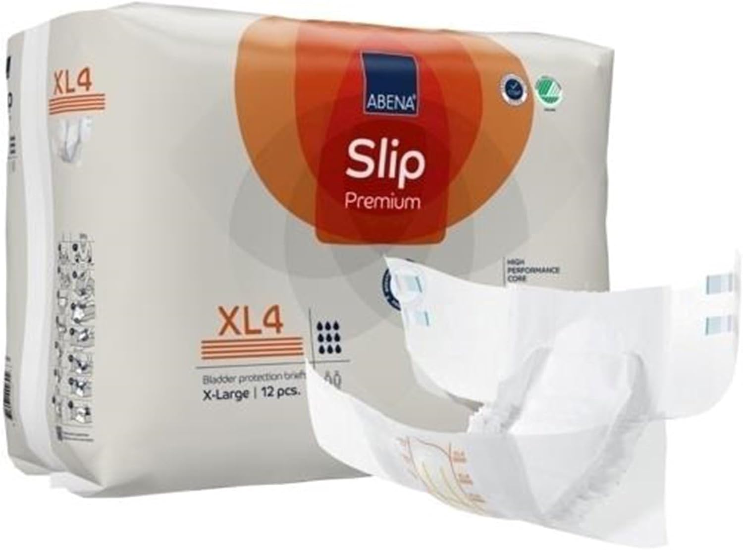 Abena Slip Premium Incontinence Briefs, Level 4, (Small to Extra Large Sizes), Extra Large, 48 Count