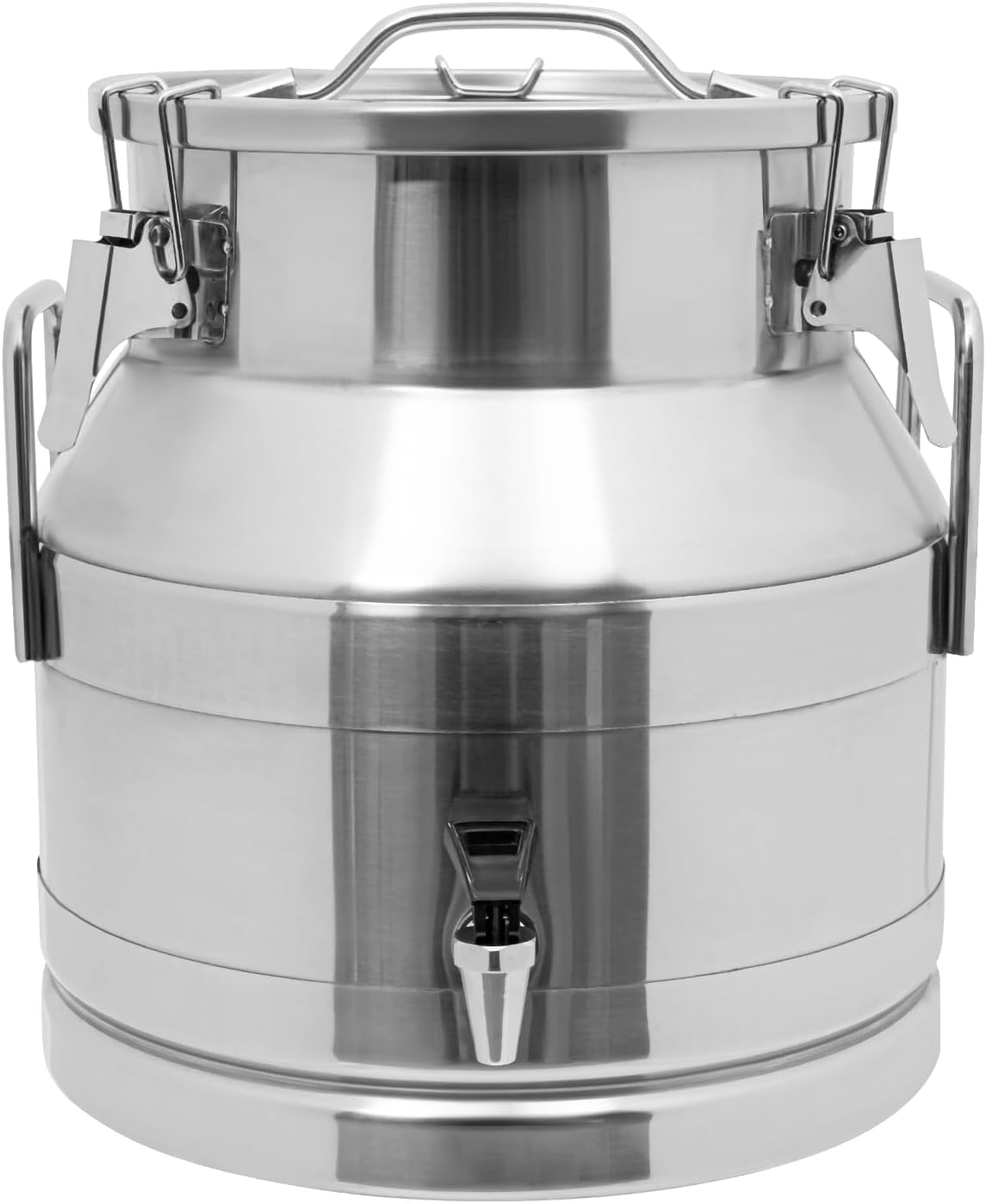 Stainless Steel Milk Bucket with Spigot, 20L/5.25Gallon 201 Steel Milk Buckets with Lid SS Milk Can Large Milk Jug Liquid Container, Airtight Design, Keep Food Dry and Fresh