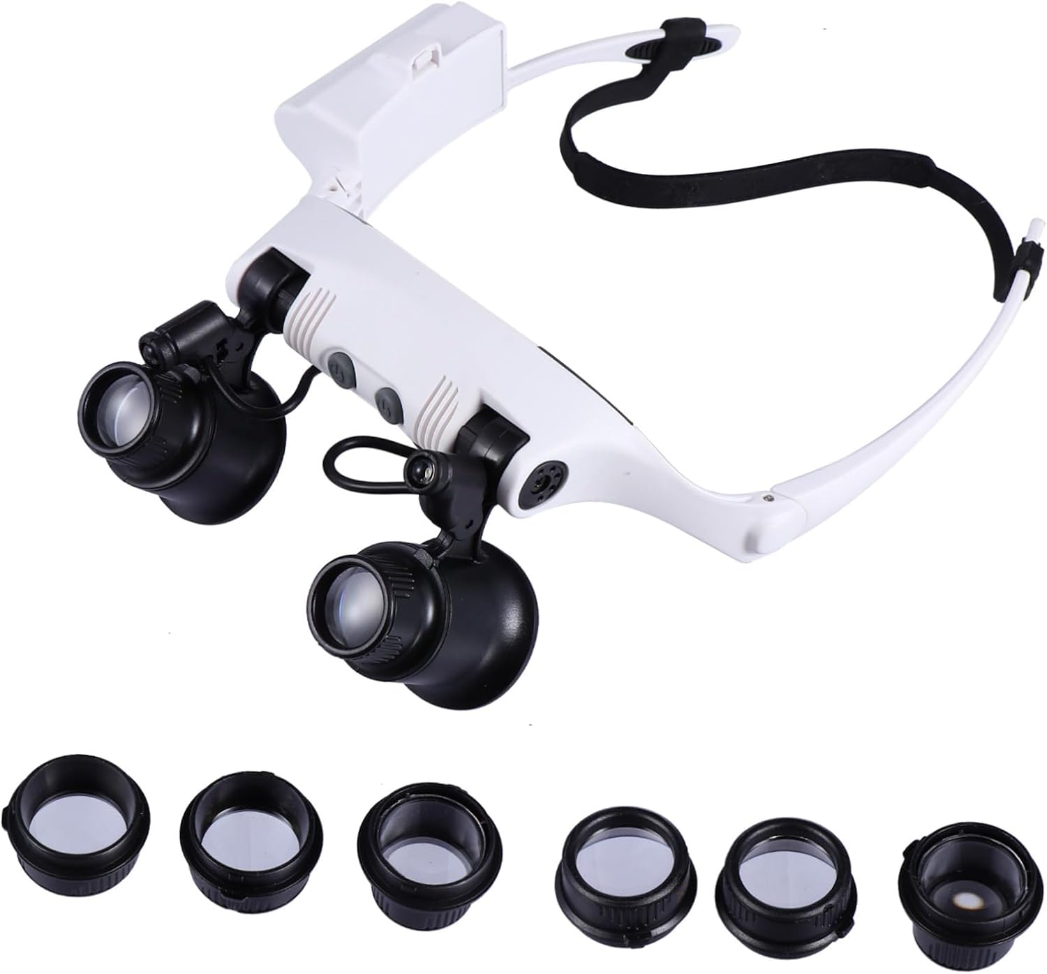 FOMIYES Head-Mounted Magnifier with Led Light Lens Options for Jewelry Antiques and Watch Repair Headband Magnifier for Close Inspection