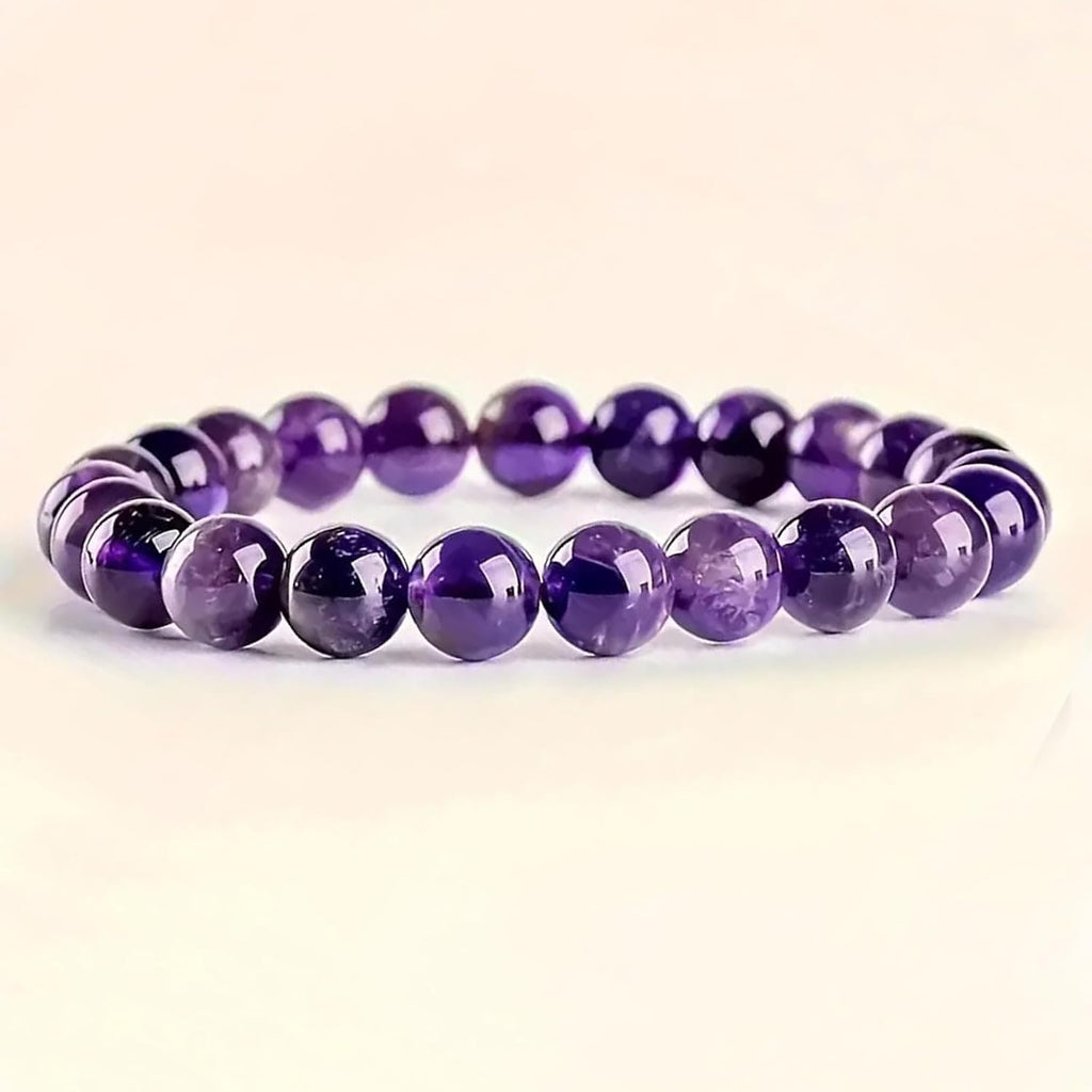 Natural Gemstone Bracelet - Handcrafted Crystal Beads for Men & Women, Healing Stone Jewelry with Gift Box, Unscented Solid Beads for Daily Wear (Friendship/Birthday Gift)