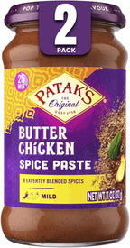 Patak’s Butter Chicken Spice Paste - Mild Indian Curry Paste with 8 Expertly Blended Spices - Gluten-Free and Vegan - Flavorful Butter Chicken Curry Base for Home Cooking & More - 11oz Jar (Pack of 2)