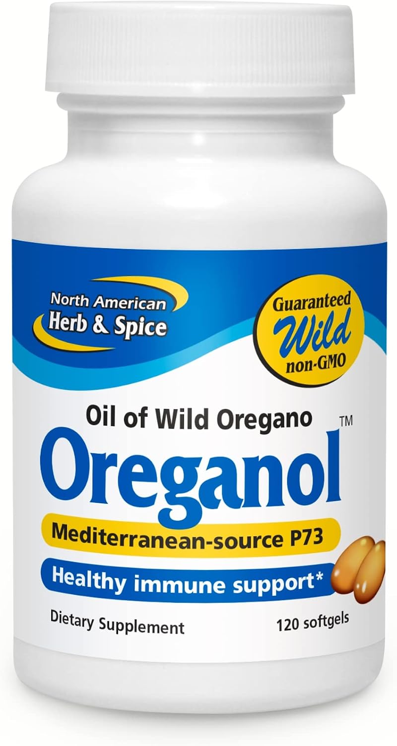NORTH AMERICAN HERB & SPICE Oreganol P73, 120 Softgels - Immune System Support - Unprocessed, Vegan Friendly Wild Oregano - Mediterranean Source - Non-GMO - 120 Servings