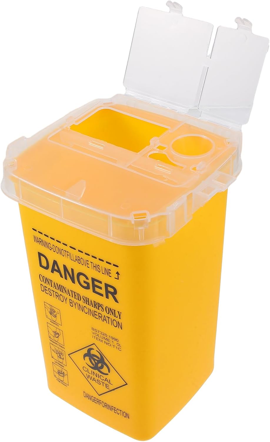Ciieeo Blade Dispenser Case Disposable Razor Blade Disposal Case Barber Shop Storage Bank Container for Used Razor Blades Broken Cutter Devices Old Waste Blades Yellow