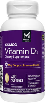 Vitamin D3 125 mcg (5000 IU), 400 Softgels, High Potency Vitamin D3 Supplement, Vitamina D, D3 Vitamin for Adults, Vitamin D 5000 IU Softgels, VIT D, Vitamin D