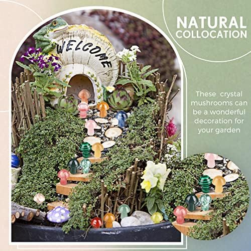 120 Pieces Crystal Mushroom Sculpture Decor Bulks Hand Making Mushroom Crystals Gemstone Quartz Mushrooms Polished Crystal Cute Mushrooms Crystals Stones Decor for Witchcraft Meditation Garden Home