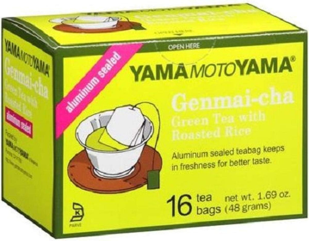 Yamamotoyama Genmai-cha Green Tea with Roasted Rice, 16 Tea Bags 1.69-Ounce Boxes (Pack of 12)