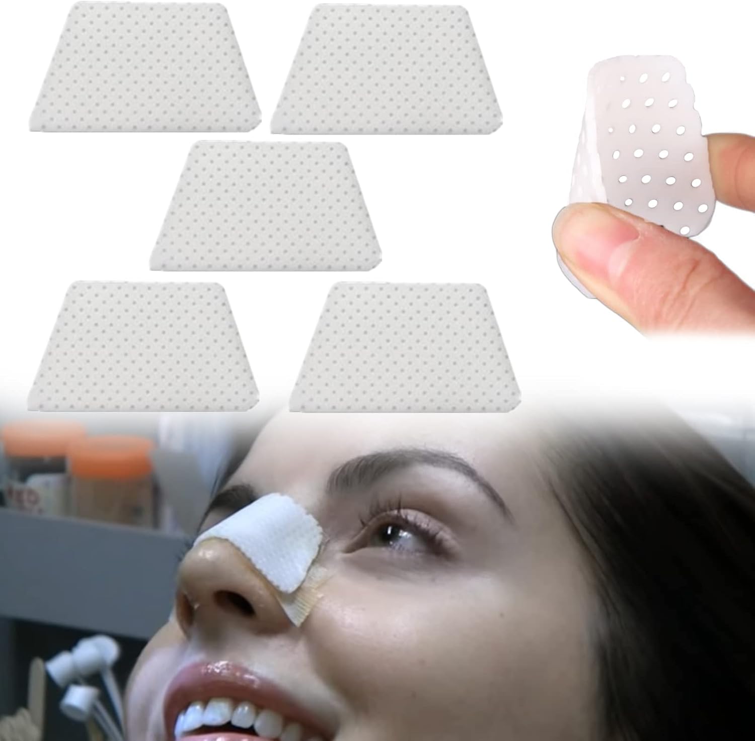Thermoplastic Nasal Splints,Nose Brace Fracture, External Nose Support Protector for Rhinoplasty Septoplasty Surgery, ENT, Orthopedic Immobilization, 5pcs-M Size (B)