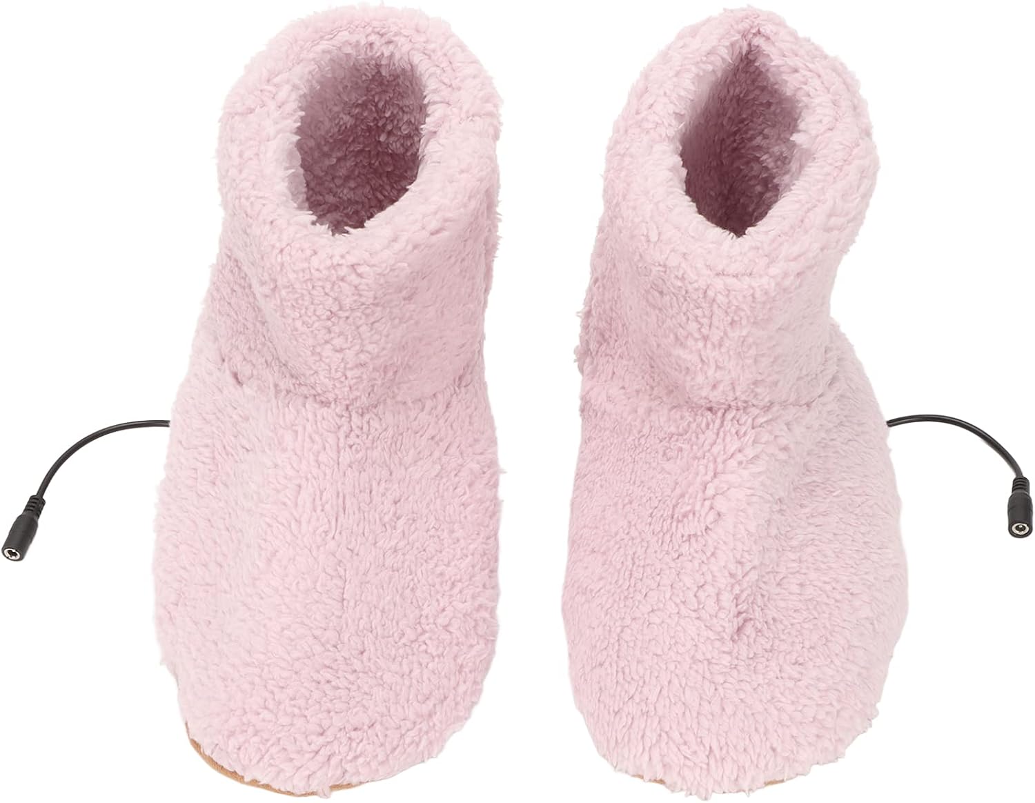 Heated Foot Warmer Shoes, USB Charging Electric Plush Warming Shoes with Soft Lining and Non Slip, for Cold Winter Home and car use (Pink)