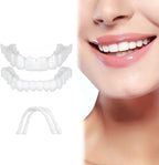 Snap on Veneers for Women & Men | Natural-Looking Top & Bottom Fake Teeth | Comfortable & Easy to Use (White)