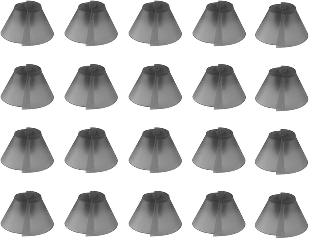 20 Pcs Tulip Hearing Aid Domes,Universal Replacement Ear Tips Kit for Standard Receiver BTE/RIC Hearing Aids,Dark Gray Split Ear Rub Piece Comfortable Great for Open Air