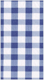 Caspari Gingham Paper Guest Towel Napkins in Blue, 15 Per Package