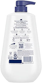Dove Body Wash with Pump 3 Count Deep Moisture for 24hr Lotion-Soft Skin Moisture Moisturizing Skin Cleanser with No Sulfates No Parabens