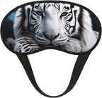 White Tiger Sleep Mask for Women Men Soft Travel Eye Mask with Adjustable Straps Sleeping Eye Shade Cover for Travel Yoga Nap Sleeping