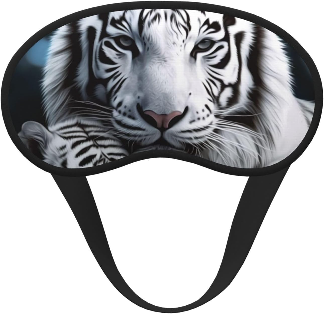 White Tiger Sleep Mask for Women Men Soft Travel Eye Mask with Adjustable Straps Sleeping Eye Shade Cover for Travel Yoga Nap Sleeping