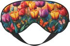 Generic Butterfly Flower Print Sleep Mask Soft Comfort Elastic Blackout Eye Mask for Full Night's Sleep Travel and Nap