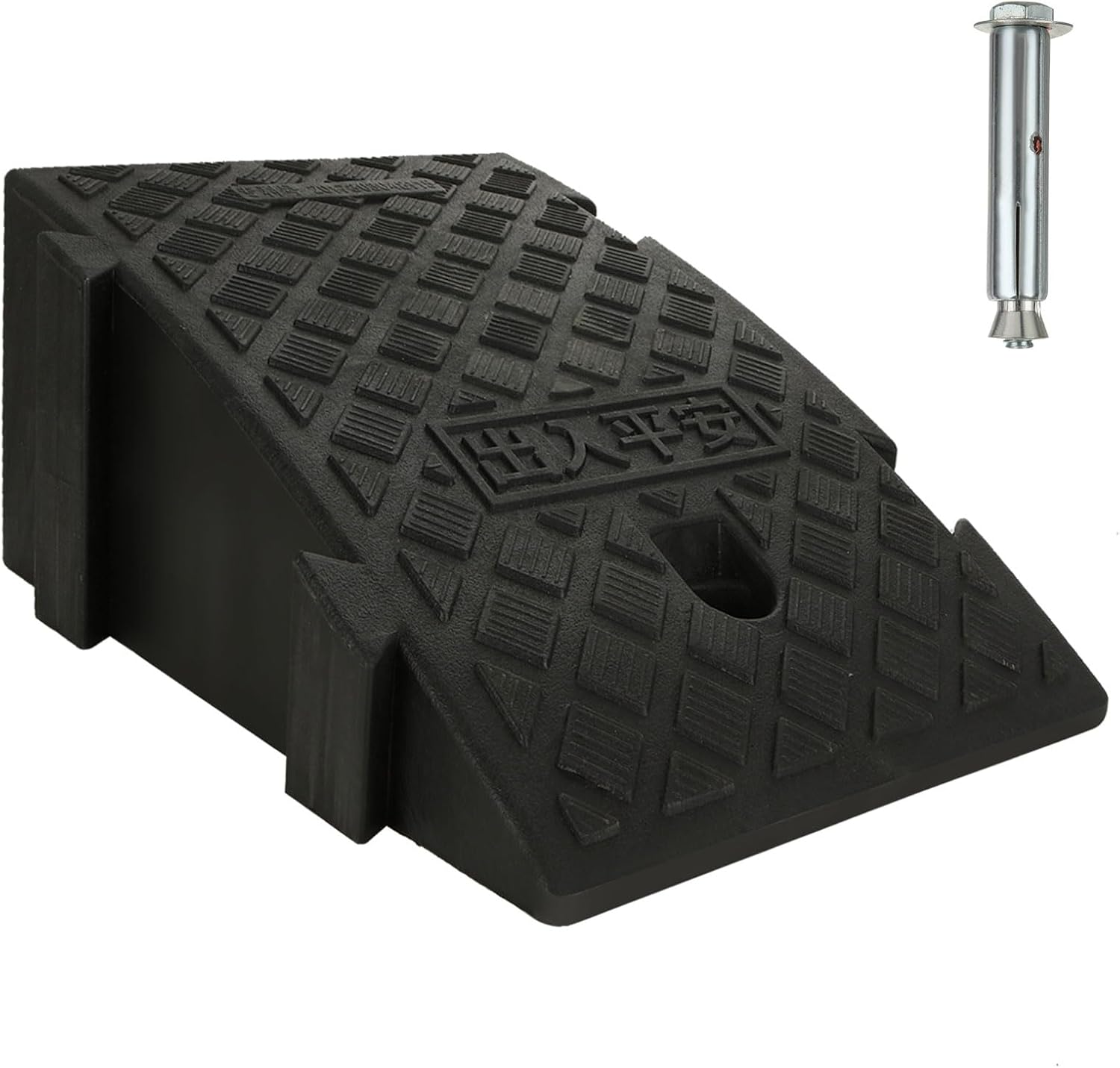LOEQIAN Plastic Curb Ramp 6.3" Rise Height Heavy Duty Driveway Curb Ramps, Threshold Ramp for Forklifts, Trucks, Buses, Cars, Wheelchairs, Bikes - 9.8 L x 15.75 W (Black)