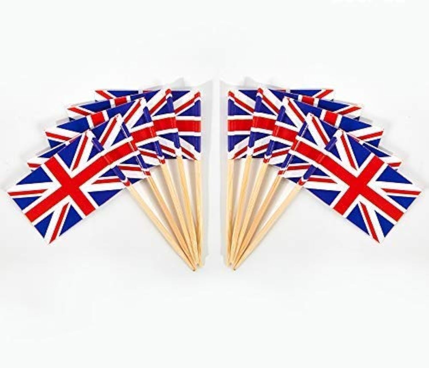 CYPS 100 Pcs United Kingdom Flag British Toothpick Flags, Small Mini Stick Cupcake Toppers UK Flags,Country Picks Party Decoration Celebration Cocktail Food Bar Cake Flags