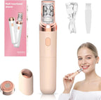 Epilator for Women, 2-in-1 Facial Hair Removal for Women, Portable Designed, Rechargeable, Built-in LED Light for Precision, Painless Hair Remover & Shaver for Face, Lips, Chin, Eyebrows (Peach)