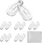 Push-in Eyeglass Nose Pads, 6 Pairs 15mm Soft Silicone Air Chamber Push in Nose Pads for Glasses