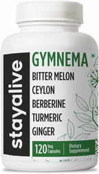 STAY ALIVE Gymnema Sylvestre 25:1 Extract, 120 Capsules with Bitter Melon, Ceylon Cinnamon, Berberine, Turmeric, Ginger, Amla Powder and Fenugreek, Non-GMO & Gluten Free Gymnema Sylvestre Supplement