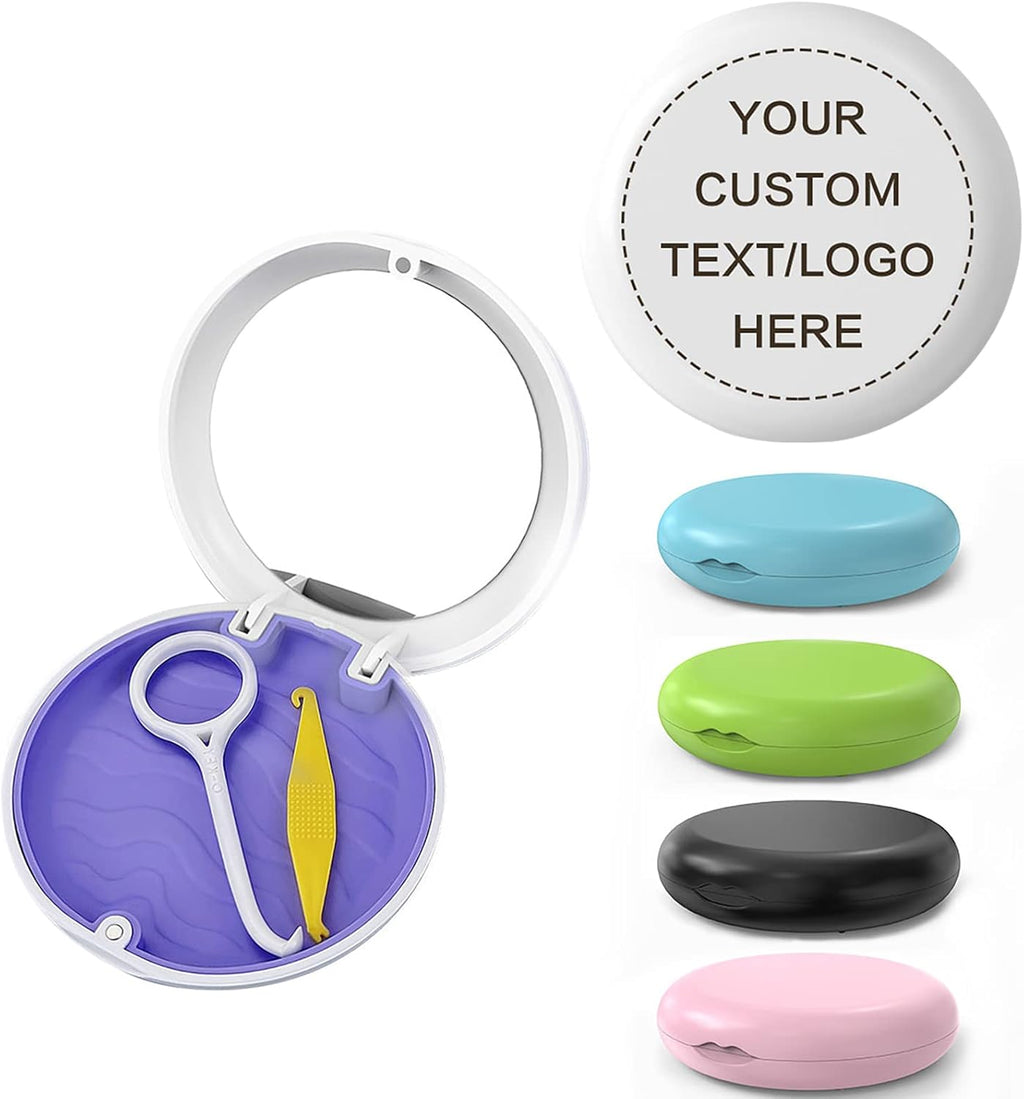 Aligner and Retainer Case, 50PCS Custom Personalized Logo Orthodontic Aligner Retainer Case Customized Mouthguard Protective Box with Any Image Logos and Text for Gift Business Logo