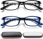 EYEURL 2 Pack Reading Glasses for Men Women - Blue Light Blocking Computer Reader 1.50 Women Lightweight TR90 Flexible Eyeglasses Anti Glare UV Ray Eyestrain