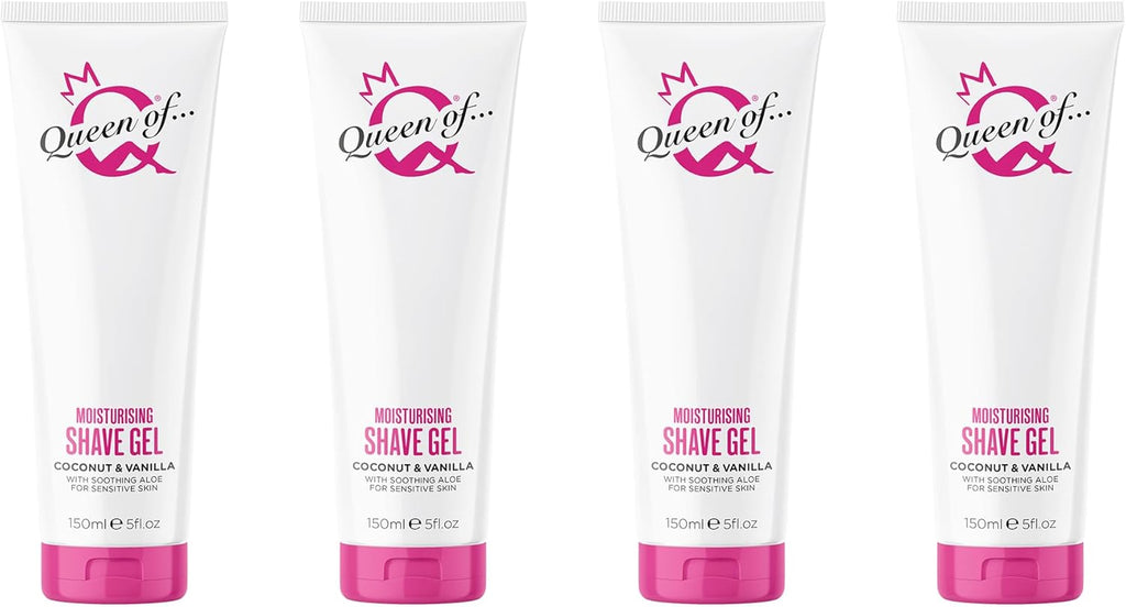 Queen of Ooh la la! Sensitive Moisturising Coconut and Vanilla Shaving Gel For Women 150ml QUAD PACK