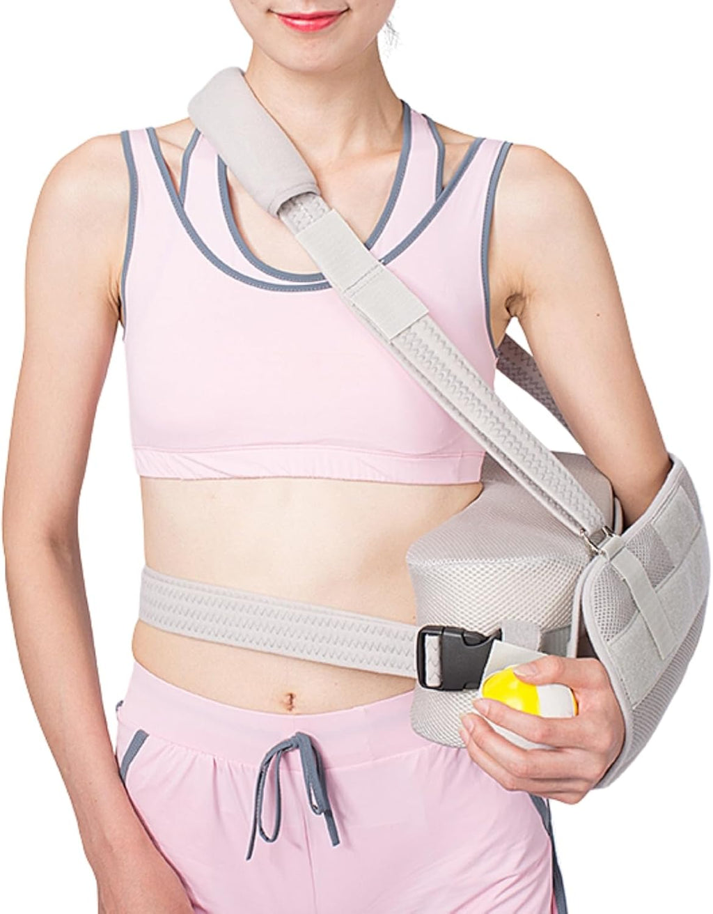 Shoulder Abduction Sling with Pillow - Arm Sling Shoulder Immobilizer for Injury Support - Abduction Slings Rotator Cuff Shoulders Brace for Sublexion, Surgery, Dislocated and Broken Arm (Gray)
