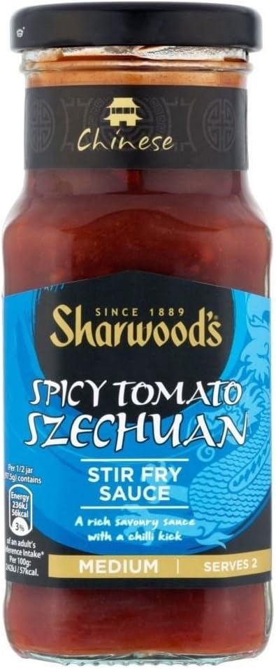 Sharwood's Stir Fry Sauce - Spicy Szechuan Tomato (195g) - Pack of 6