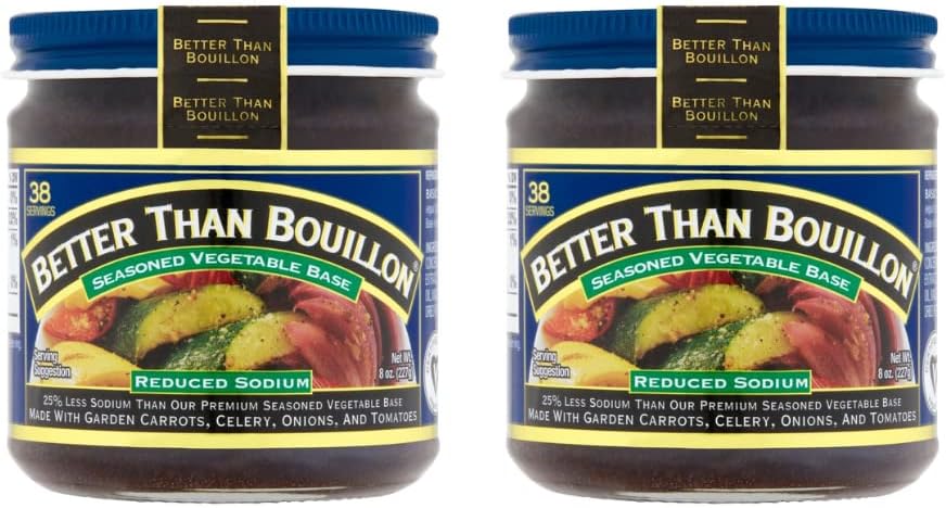 Better Than Bouillon All Natural Reduced Sodium Vegetable Base, Made with Seasoned Vegetables, Makes 9.5 Quarts of Broth, 38 Servings 8 Ounce (Pack of 2)