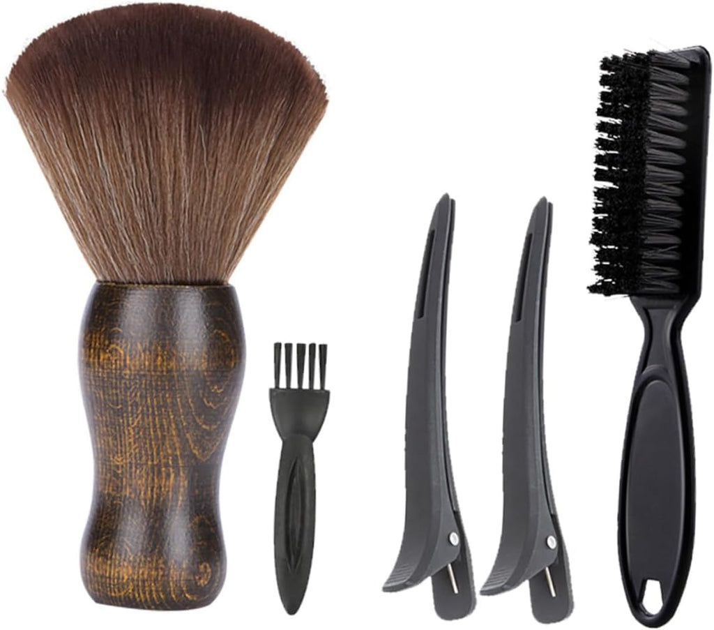 Beard and Mustache Grooming Brush Set, 5pcs Wood Handle Facial Hair Cleaning Kit for Men, Natural Bristle Beard Care Tool for Daily Use and Travel