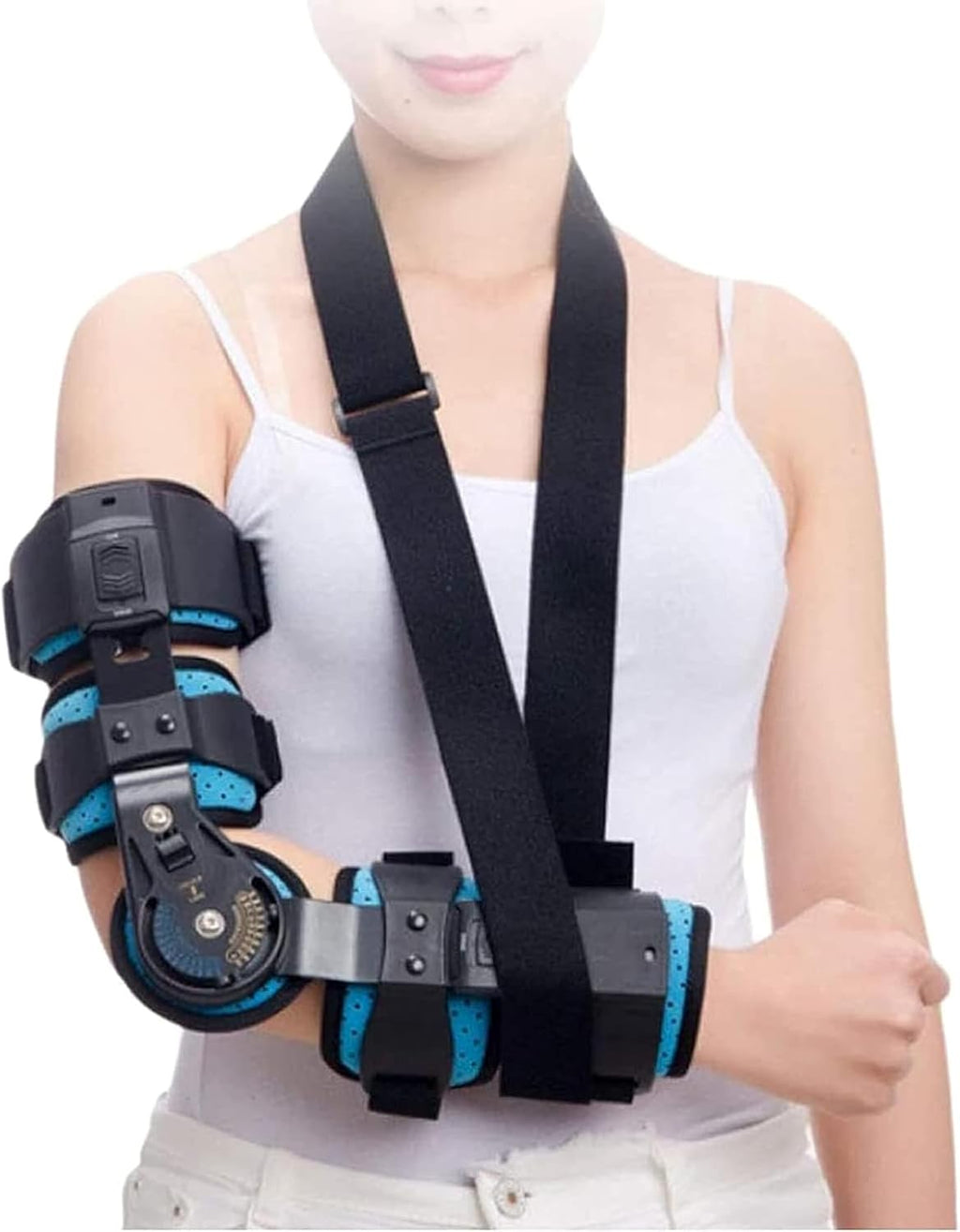 Adjustable Hinged ROM Elbow Brace, Post OP Elbow Brace Stabilizer Splint Arm Injury Recovery Support After Surgery,Right