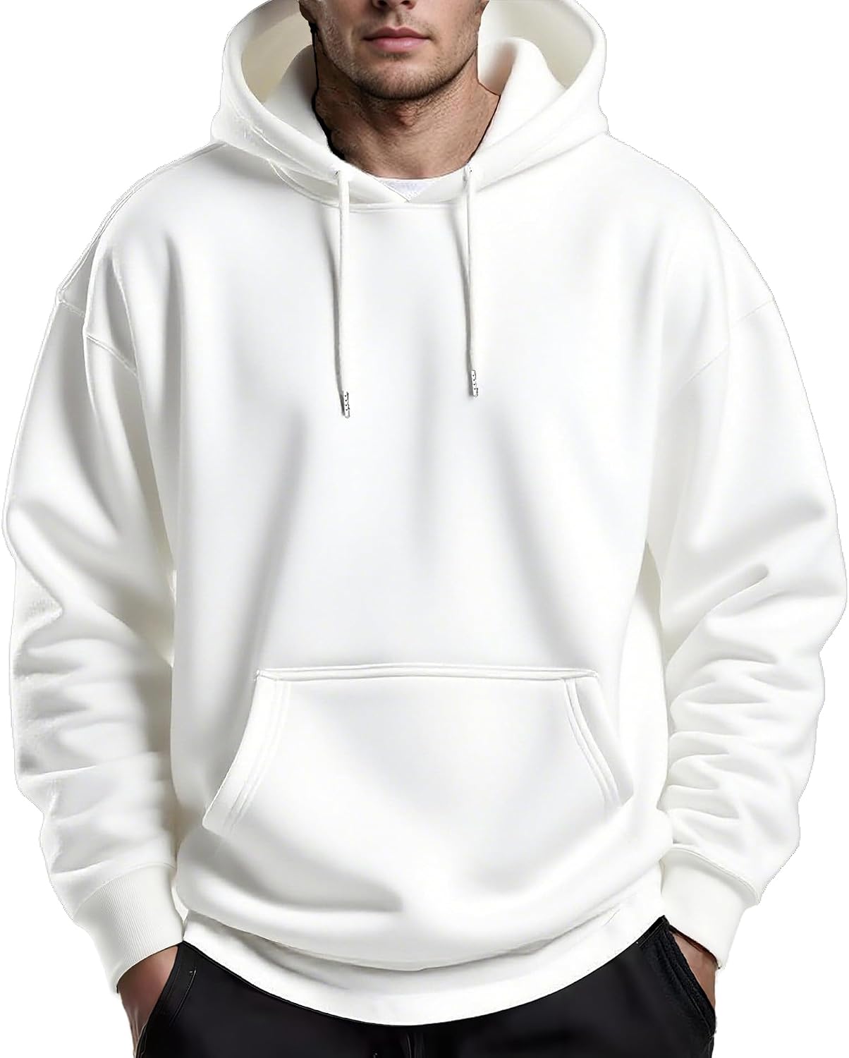 COOFANDY Men's Hoodies Pullover Fleece Lined Hoodie Casual Long Sleeve Drawstring Hooded Sweatshirts with Kanga Pocket