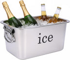 12L Ice Bucket for Freezer,Stainless Steel Ice Cube Bin with Handle,Large Capacity Ice Container Champagne Bucket Carry Drink Storage Cooler,Halloween Ice Buckets for Parties