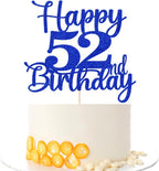 Kaoenla Happy 52nd Birthday Cake Topper,Hello 52,Cheers to 52 Years,52nd Anniversary & 52 years old birthday Party Decoration
