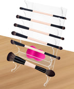 8 Tier Acrylic Makeup Brush Holder, Unique Clear Paint Brush Drying Rack Hair Brush Holder for Women, Acrylic Pen Holder Display Stand for Home School Office or Store Use