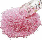 SE Si&Moos Nonpareil Sprinkles, 2mm Baby Pink Mini Edible Pearls Pink Sprinkles for Cake Decorating Halloween Cookie Decorations Wedding Baby Shower Party Christmas Holiday Supplies 3.5 OZ