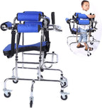 Wheeled Walker for Children with Cerebral Palsy, Adjustable Height, Suitable for Height 31"- 47", Rehabilitation Standing Frame Walker Walking Aid for Disabled